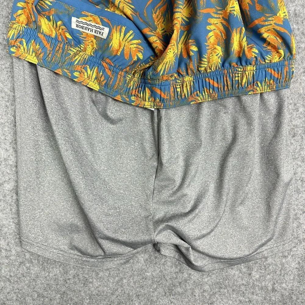 Fair Harbor Anchor Swim Trunks Shorts 2XL Sundrenched Palms Brief Lined Pockets - Picture 7 of 13